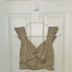 Ruffled Tan Women's Top